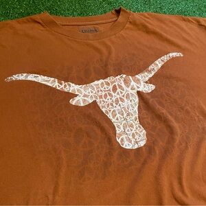 UT Austin Texas Longhorn Peace Sign Logo Burnt Orange Champs Tee XXL